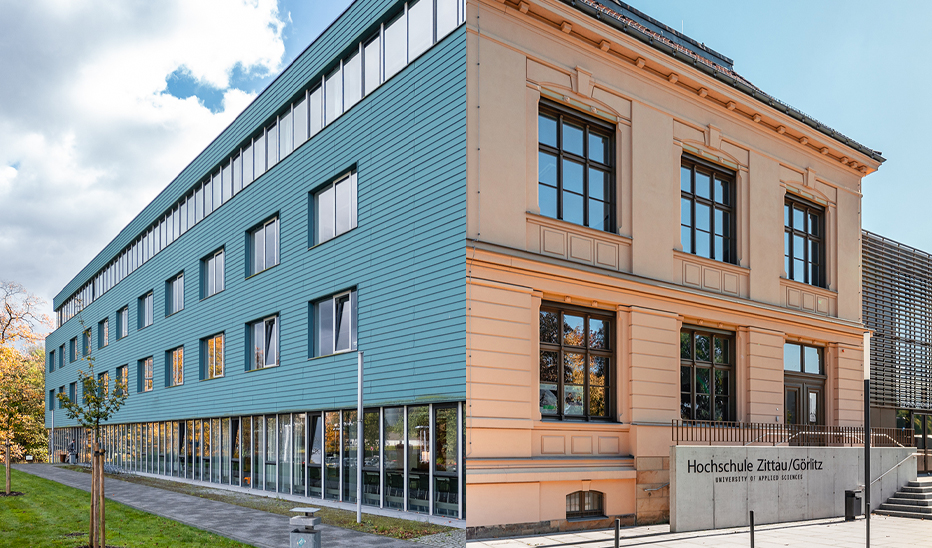 Kollage Campus Görlitz und Campus Zittau