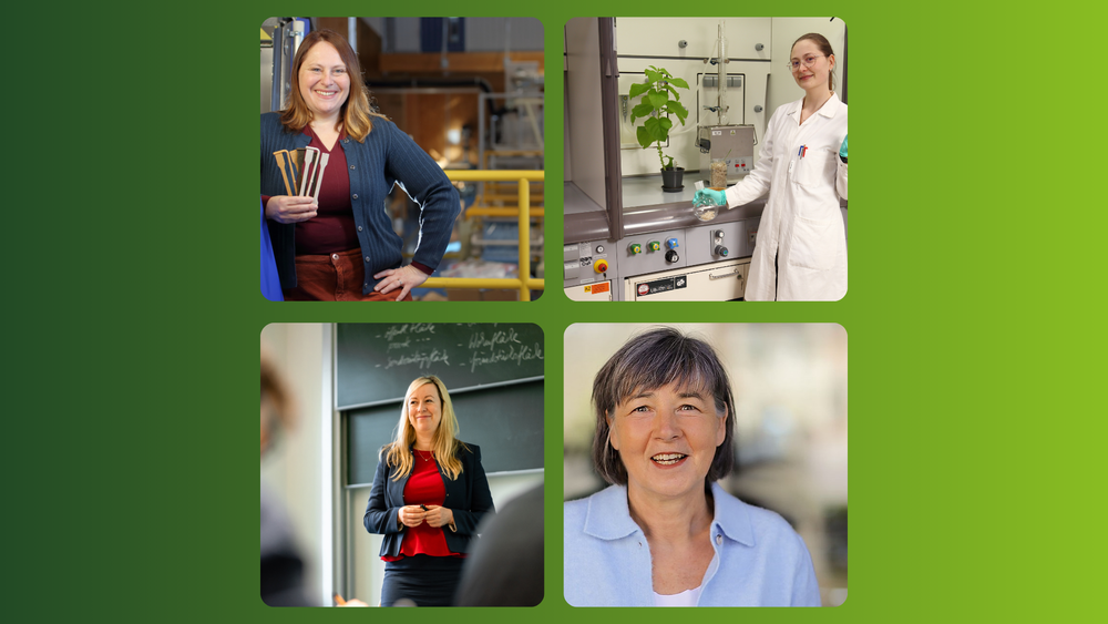 Eine Kollage von vier Forscherinnen an der HSZG.