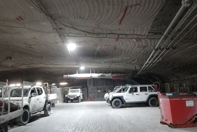 Fahrzeugpark unter Tage