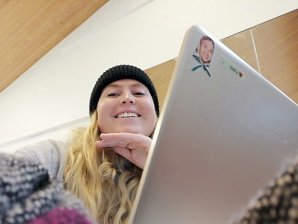 Frau vor dem Notebook