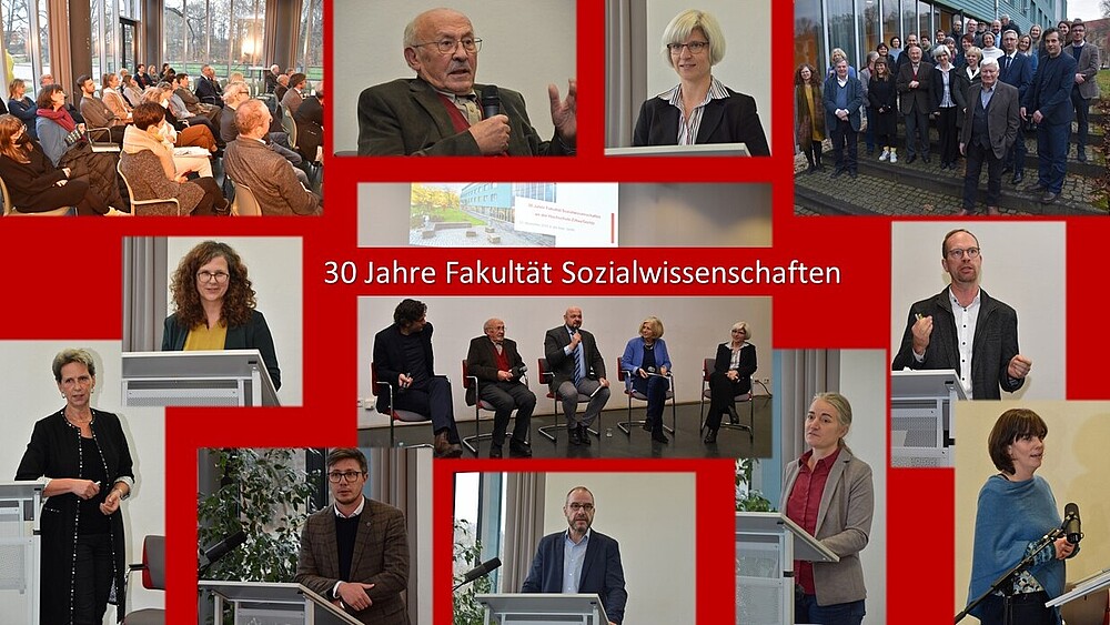 eine Collage bestehend aus Bildern mit Mitarbeitenden der Fakultät Sozialwissenschaften