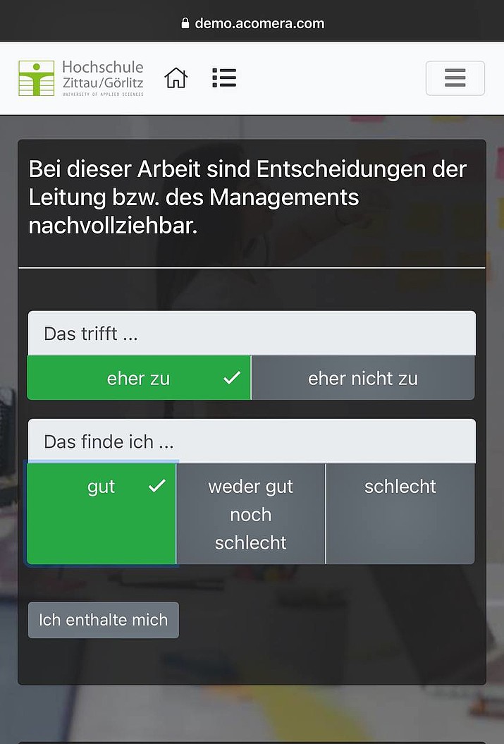 Beispiel Item vom BASA IV für das Smartphone optimiert