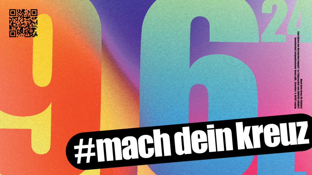 Plakat zur Aktion #machdeinkreuz mit der Aufschrift #machdeinkreuz