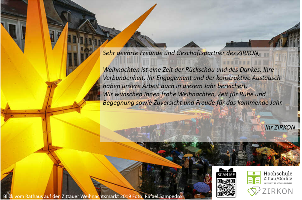 Weihnachtsstern mit Grüßen