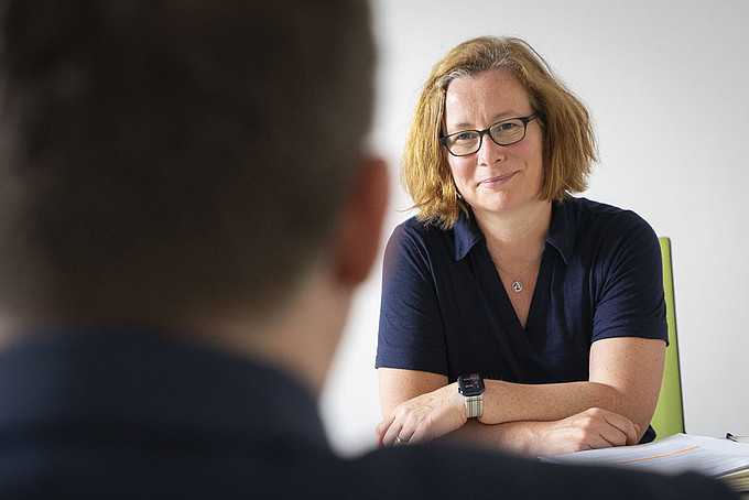 Die wissenschaftliche Geschäftsführerin Dr. Claudia Bade der HDS im Gespräch