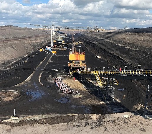 Sicht auf ein Tagebau-Abtragungsfeld.