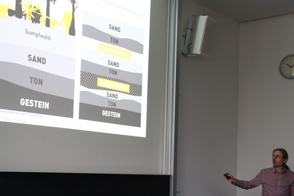 Erklärung der Braunkohleentstehung bei Einstiegsvorlesung.