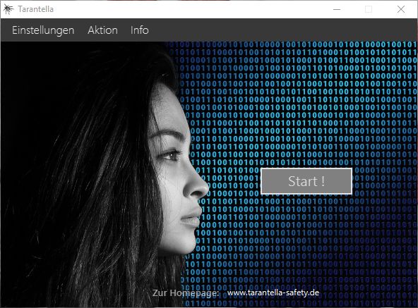 Startbildschirm des Programms